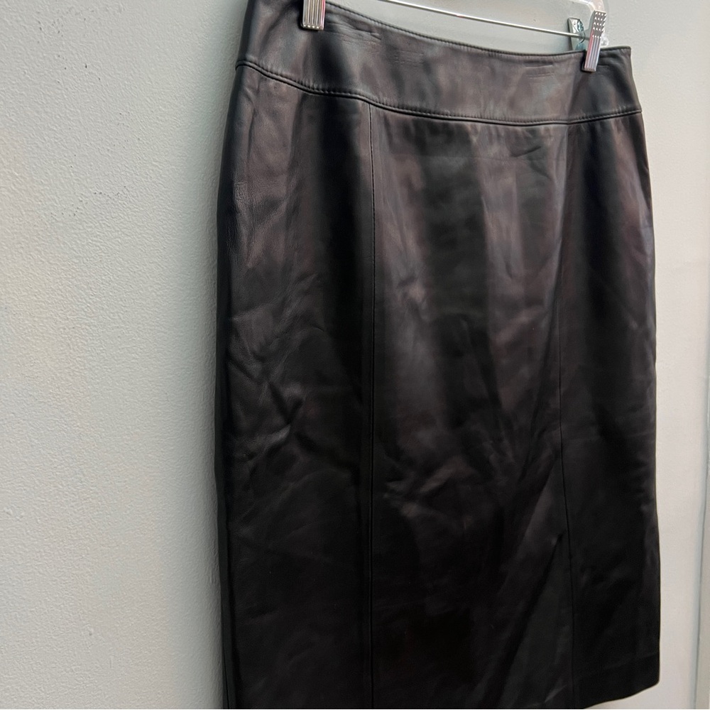 Lafayette 148 Leather Skirt, Size 10 - Picture 2 of 6